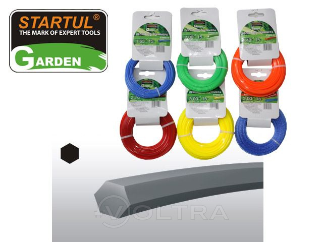 Леска ф2,4 мм х 15м шестигранное сечение Startul Garden (ST6050-24)