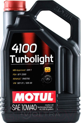 Масло моторное cинтетическое 4л Motul 4100 Turbolight 10W-40 (109462)