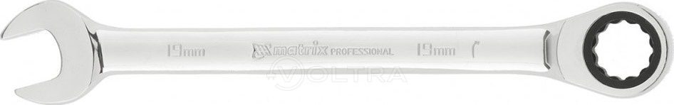 Ключ комбинированный трещоточный 19мм CrV Matrix Professional (14812)