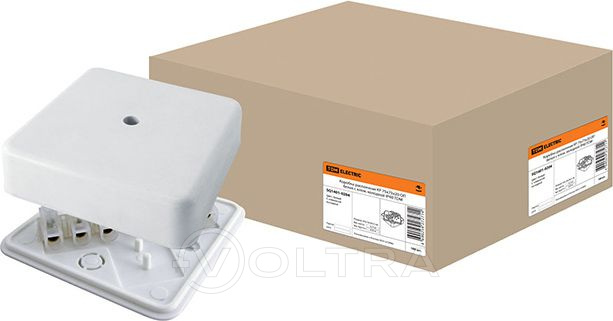 Коробка распаячная КР 75х75х20 ОП с клем. колодкой белая IP40 TDM (SQ1401-0204)