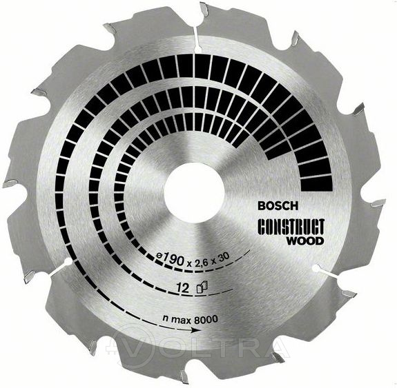 Диск пильный 235х30 мм 16 зуб. по дереву Construct Wood Bosch переменный зуб (2608640636)
