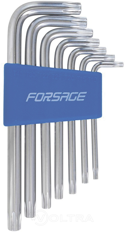 Набор ключей Г-образных TORX с отверстием 7пр. Forsage F-5071T