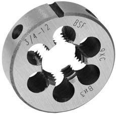 Плашка круглая для дюймовой резьбы Уитворта BSF 7/16 18 ниток 9ХС Волжский Инструмент 1207008