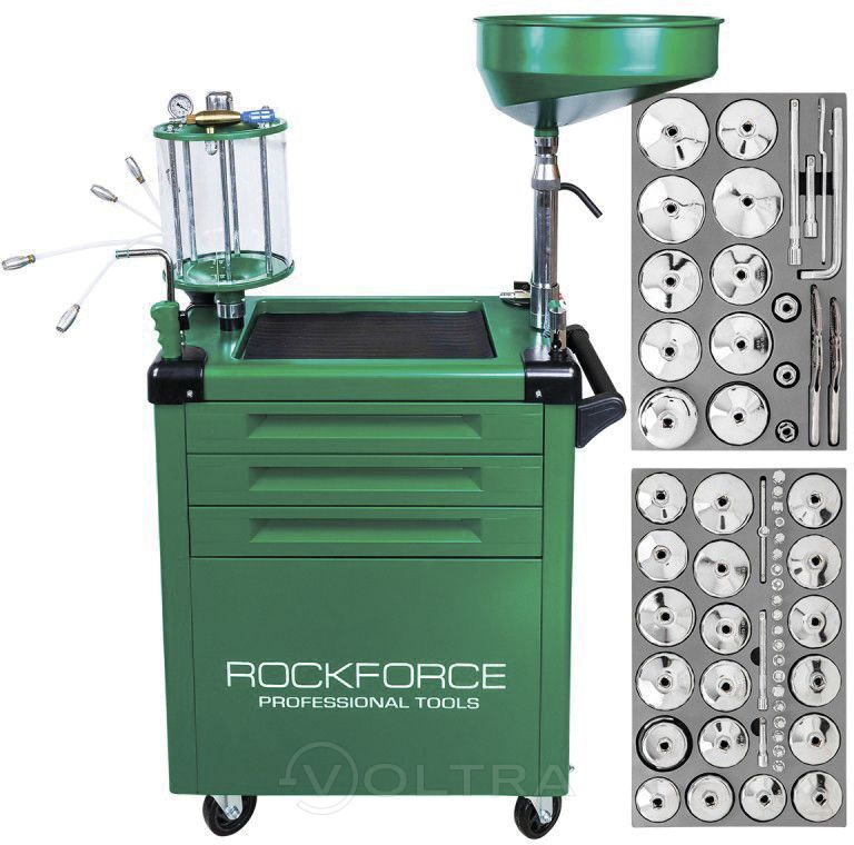 Установка пневматическая для сбора отработанного масла 80л с набором спец.инструмента 61пр. RockForce RF-HC-3280