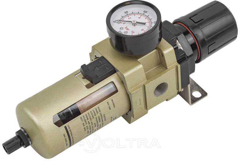 Фильтр-регулятор с индикатором давления для пневмосистем 3/8'' ForceKraft FK-AW4000-03