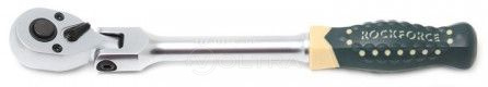 Трещотка реверсивная шарнирная с резиновой ручкой 1/2" 72зуб. Rock Force RF-802418
