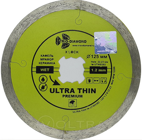 Алмазный круг 125х22мм по керамике Ultra Thin Premium X-Lock Trio-Diamond (UTWX502)