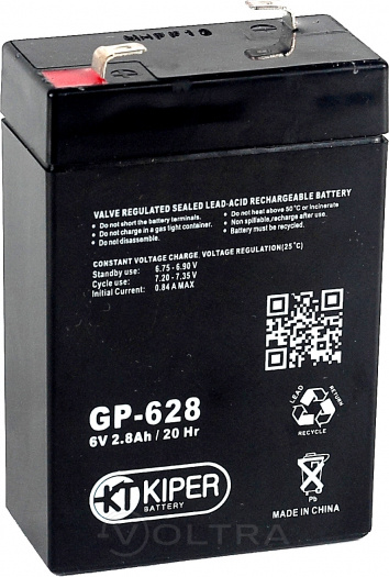 Аккумуляторная батарея Kiper F1 6V/2.8Ah (GP-628)