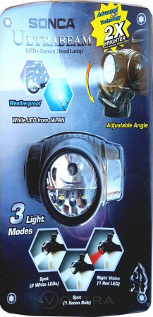 Фонарик налобный влагонепроницаемый Sonca LED 311AV