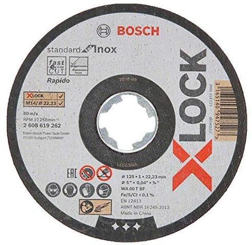 Круг отрезной 125х1x22.2мм для нерж. стали X-LOCK Standard for Inox Bosch (2608619262)
