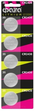 Батарейка CR2430 3V lithium 5шт Фaza (5027978)