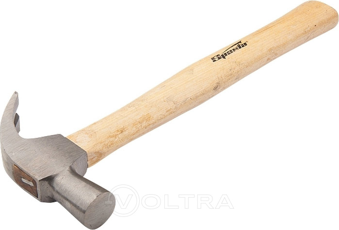Молоток-гвоздодер 450г деревянная рукоятка Sparta (104205)