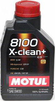 Масло моторное cинтетическое 1л Motul 8100 X-Clean+ 5W-30 (106376)
