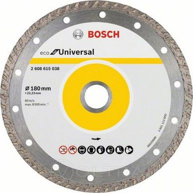 Алмазный круг 180х22мм универс. Turbo Eco Universal Bosch (2608615047)
