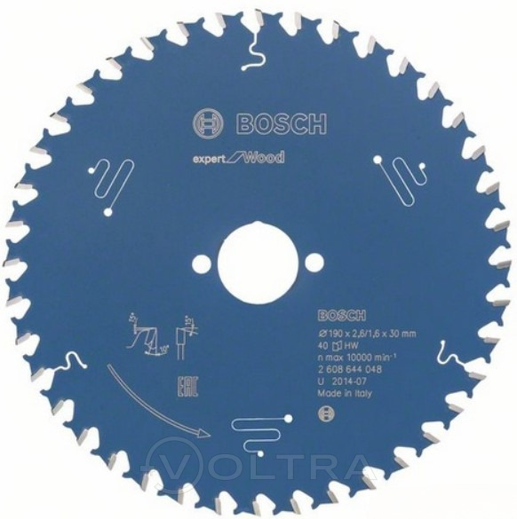Пильный диск Expert for Wood 190x30x2.6/1.6x40T Bosch (2608644048)