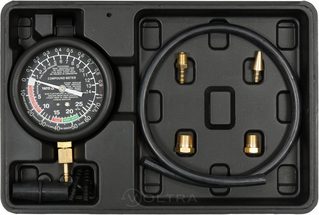 Компрессометр давления топлива и вакуума 9пр Yato (YT-73050) купить в интернет-магазине VOLTRA.BY - Диагностическое оборудование  цена, отзывы, обзор