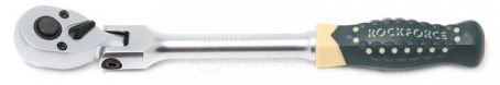 Трещотка реверсивная шарнирная с резиновой ручкой 3/8" 72зуб. Rock Force RF-802318