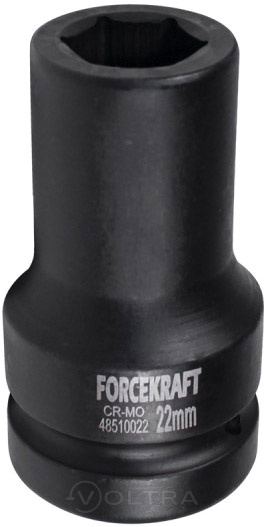 Головка ударная глубокая 1'' 22мм (6гр.) ForceKraft FK-48510022