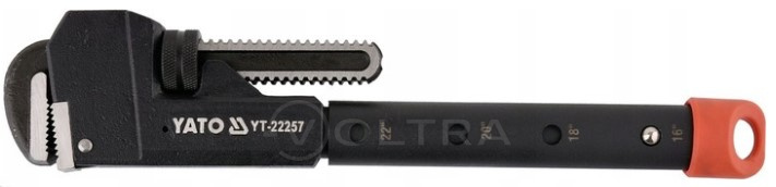 Ключ разводной трубный с телескопической ручкой 400-550мм CrMo Yato YT-22257
