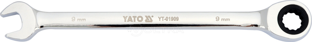 Ключ рожково-накидной с трещеткой 9мм CrV Yato YT-01909