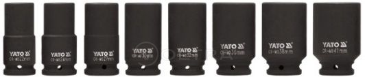 Набор головок ударных глубоких 3/4" 22-41мм L90мм (8пр) СrMo Yato YT-1155
