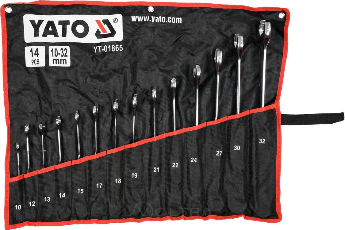 Набор ключей комбинированных twist 10-32мм 14пр Yato (YT-01865)