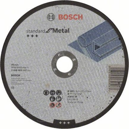 Круг отрезной 180х3.0x22.2 мм для металла Standart BOSCH (2608603167)