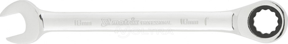 Ключ комбинированный трещоточный 18мм CrV Matrix Professional (14811)