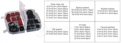 Кольца, шайбы уплотнительные резиновые, асбестовые и пластиковые Forsage F-771 383пр.