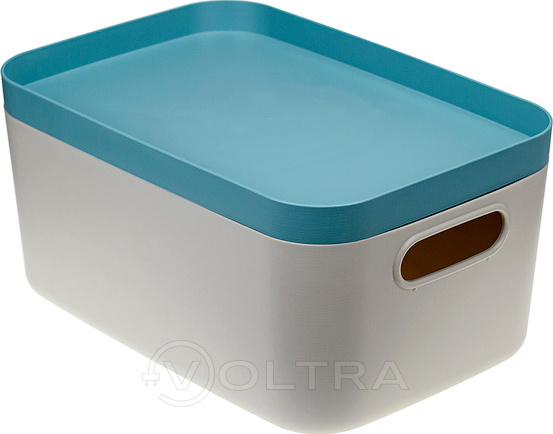 Ящик для хранения с крышкой пластиковый 6.2л серо-голубой Idea Инфинити (М2346)