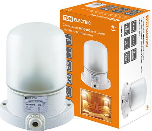 Светильник НПБ400 для сауны настенно-потолочный белый, IP54, 60 Вт, белый, TDM (SQ0303-0048)