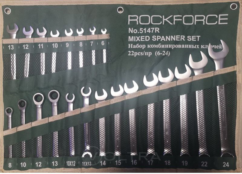 Набор ключей комбинированных универсальный 22пр 6-24мм RockForce RF-5147R