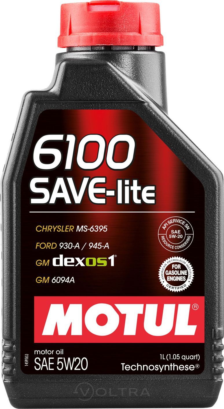 Масло моторное полуcинтетическое 1л Motul 6100 Save-Lite 5W-20 (108009)