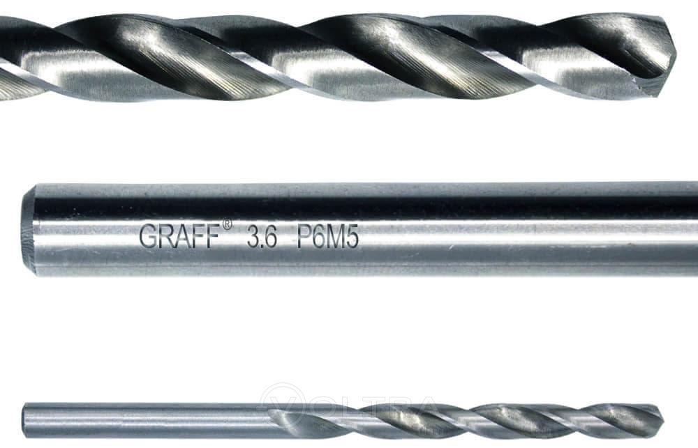 Сверло по металлу 3.6мм Р6М5 Graff (713670)