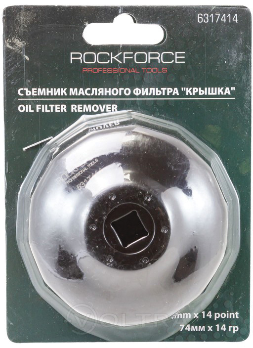 Съемник масляного фильтра ''крышка'' 74ммх14гр 1/2" Rock Force RF-6317414