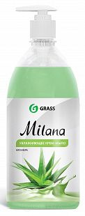Жидкое крем-мыло Milana Алоэ вера 1л с дозатором Grass (126601)