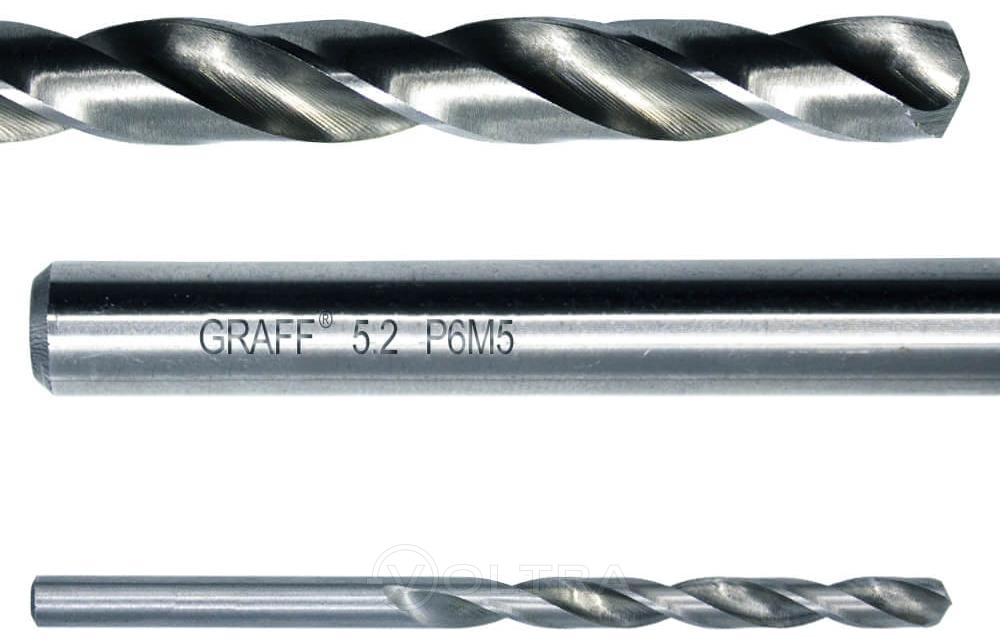 Сверло по металлу 5.2мм Р6М5 Graff (715286)