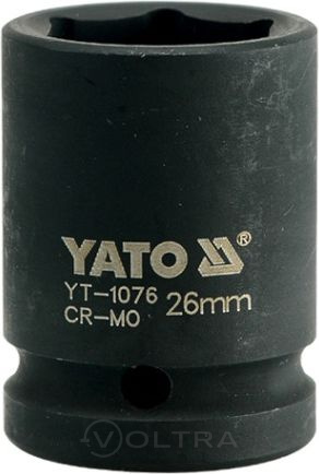 Головка торцевая ударная 3/4" 6гр. 26мм L50мм CrMo Yato YT-1076