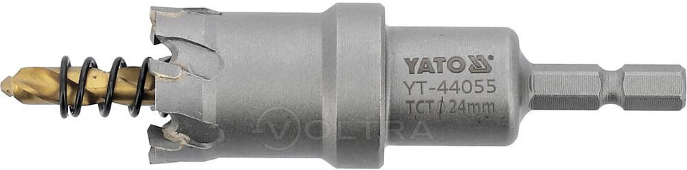 Сверло корончатое режущее по металлу TCT 24мм 1/4'' Yato YT-44055