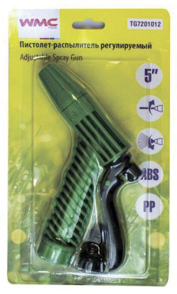 Пистолет-распылитель поливочный с регулировкой подачи воды и диметра распыления WMC TOOLS WMC-TG7201012