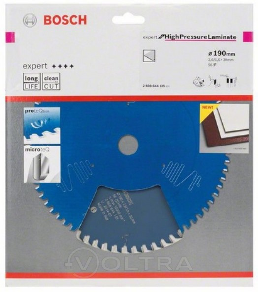 Пильный диск Expert for HPLam 190x30x2.6/1.6x56T Bosch (2608644135)