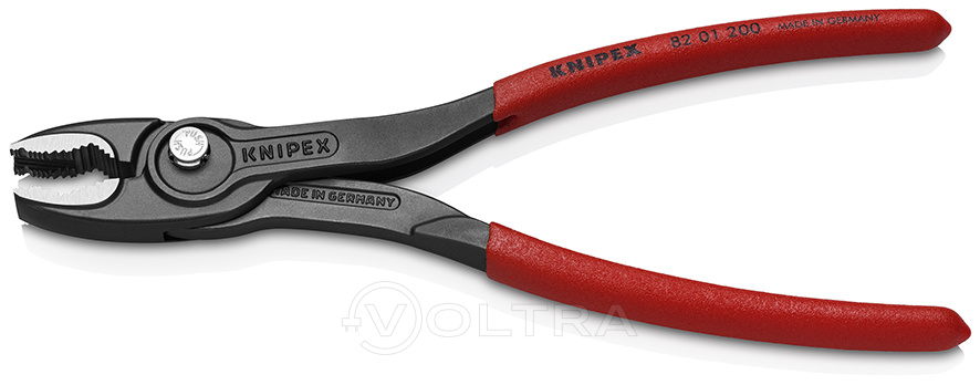 Клещи захватные 200мм TwinGrip 4-22мм чернённые 2-комп. рукоятки Knipex (8201200)