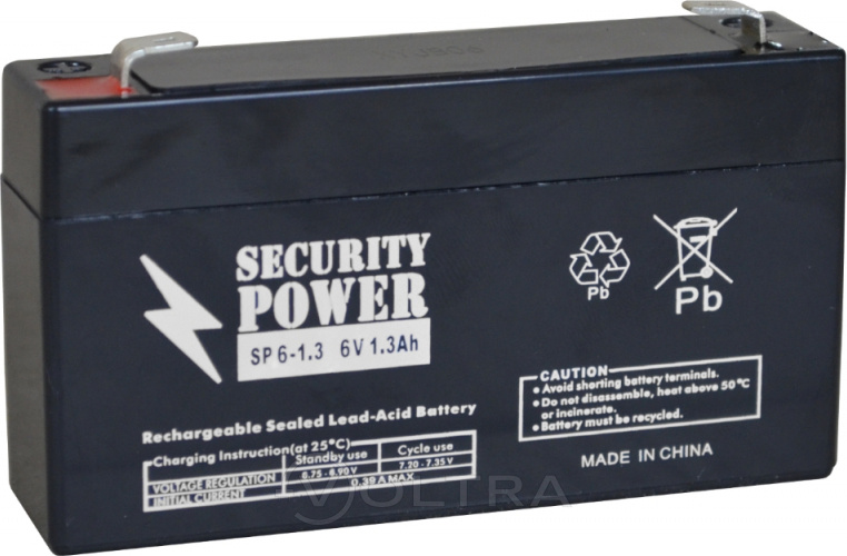 Аккумуляторная батарея Security Power F1 6V/1.3Ah (SP 6-1.3)