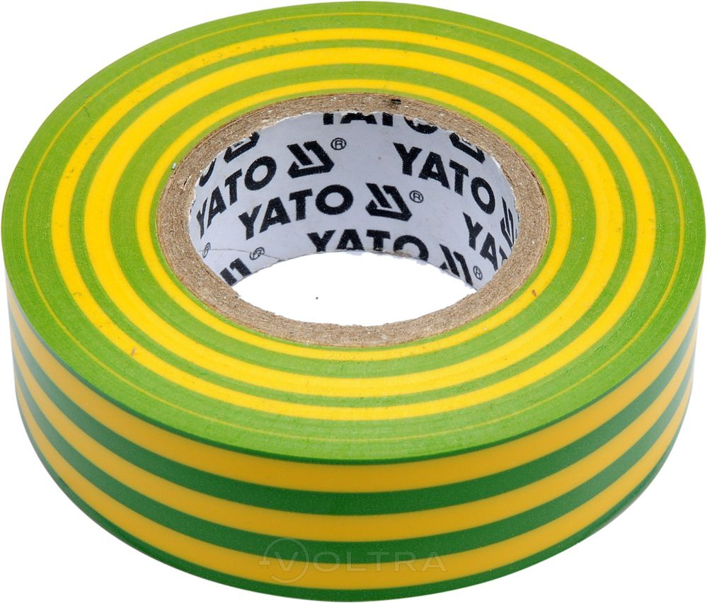 Изолента ПВХ 19мм х 20м х 0.13мм (желто-зеленая) Yato YT-81655