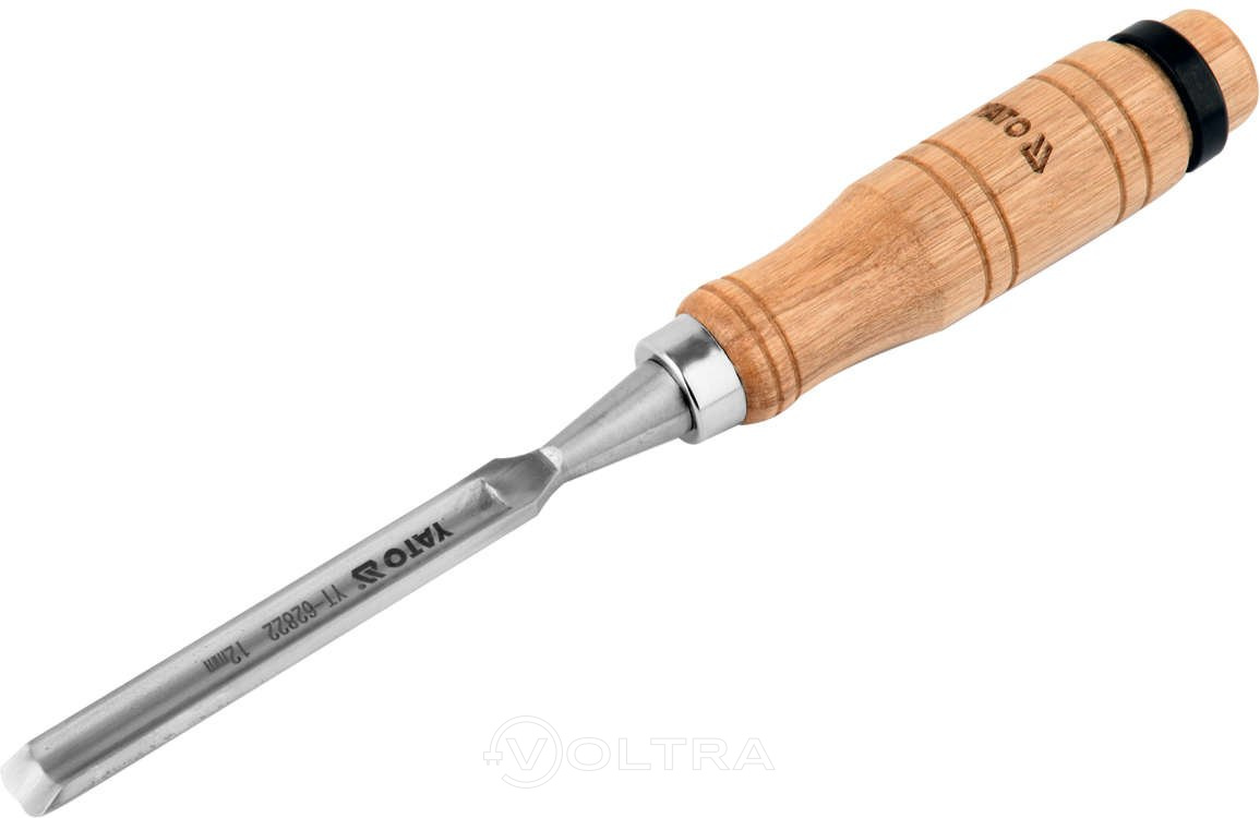 Стамеска полукруглая 12мм деревянная ручка Yato YT-62822