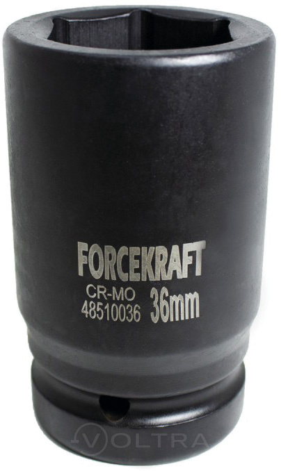 Головка ударная глубокая 36мм 6гр. 1'' ForceKraft FK-48510036
