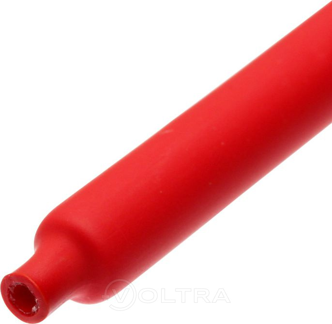 Термоусадочная клеевая трубка с подавлением горения КВТ ТТК(3:1)-18-6 красная (67236)