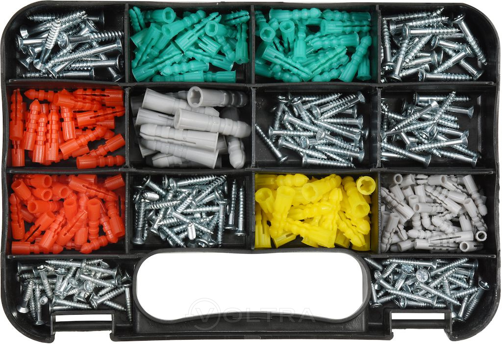 Шурупы с набором пластмассовых дюбелей (набор 350шт) Yato YT-36501
