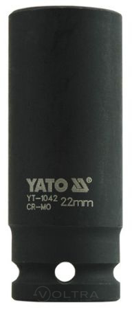 Головка торцевая ударная 1/2" 6гр. 22мм L78мм CrMo Yato YT-1042