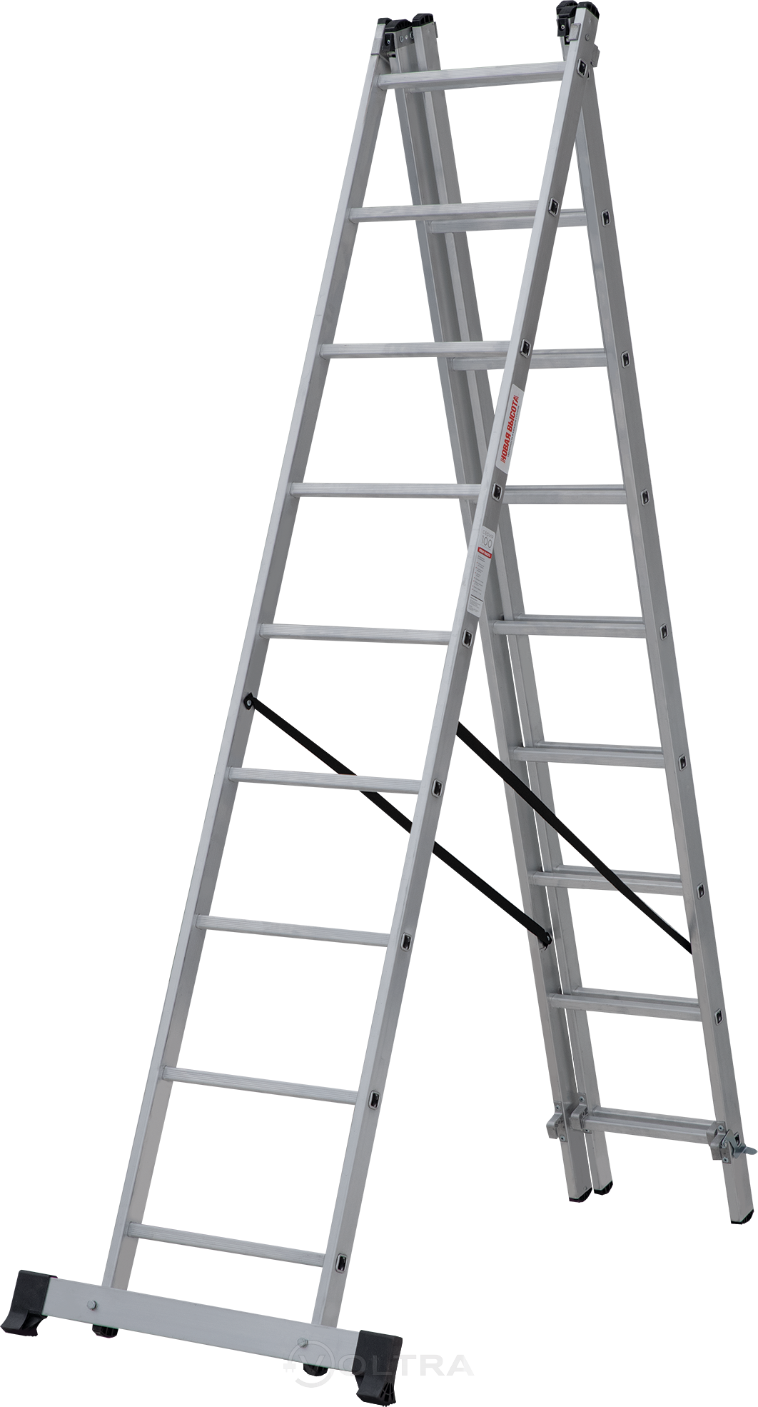 Лестница трехсекционная алюминиевая 552см 10.3кг Новая Высота NV1230 (1230309)